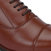 Women Premium Leather Police Oxford Shoes Tan | Formal Lace-Up Duty Shoes | Comfortable Uniform Footwear for Female Officers (W-IPS-61-TAN)