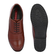 Women Premium Leather Police Oxford Shoes Tan | Formal Lace-Up Duty Shoes | Comfortable Uniform Footwear for Female Officers (W-IPS-61-TAN)