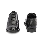 Women Full Smooth Genuine Leather Military Brogue Design Uniform Shoes for Army Officers (W-IPS-71-BLACK)