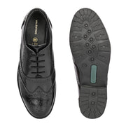 Women Full Smooth Genuine Leather Military Brogue Design Uniform Shoes for Army Officers (W-IPS-71-BLACK)