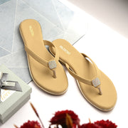 Women Slip-On Thong Flats (W-KE-01-BEIGE)