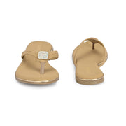 Women Slip-On Thong Flats (W-KE-01-BEIGE)