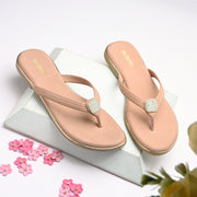 Women Slip-On Thong Flats (W-KE-01-PEACH)