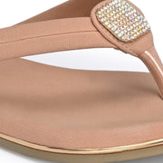 Women Slip-On Thong Flats (W-KE-01-PEACH)