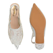 Women Silver Partywear Sandals (W-KI-01-SILVER)