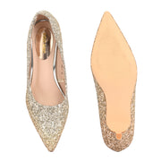 Women Glitter Pointed-Toe Pumps (W-KI-03-GOLD)