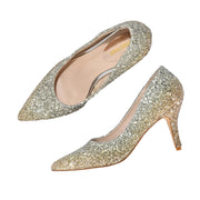 Women Glitter Pointed-Toe Pumps (W-KI-03-GOLD)