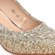 Women Glitter Pointed-Toe Pumps (W-KI-03-GOLD)
