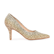Women Glitter Pointed-Toe Pumps (W-KI-03-GOLD)
