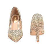 Women Glitter Pointed-Toe Pumps (W-KI-03-GOLD)