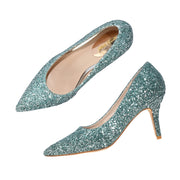 Women Glitter Pointed-Toe Pumps (W-KI-03-GREEN)