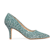 Women Glitter Pointed-Toe Pumps (W-KI-03-GREEN)