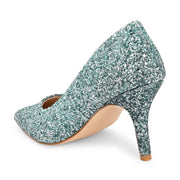 Women Glitter Pointed-Toe Pumps (W-KI-03-GREEN)