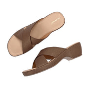 Women Cross Strap Wedge Sandals (W-MS-01-ANTIQUE)