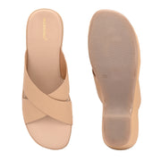 Women Cross Strap Wedge Sandals (W-MS-01-BEIGE)