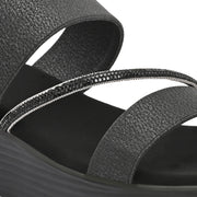 Women Double Strap Wedge Sandals (W-MS-02-BLACK)