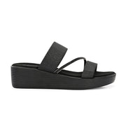 Women Double Strap Wedge Sandals (W-MS-02-BLACK)