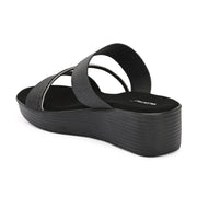 Women Double Strap Wedge Sandals (W-MS-02-BLACK)