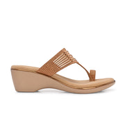 Women Embellished T-Strap Wedge Sandals (W-MS-03-ANTIQUE)