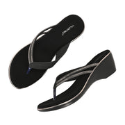 Women Slip On Wedge Sandals (W-MS-05-BLACK)