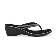 Women Slip On Wedge Sandals (W-MS-05-BLACK)