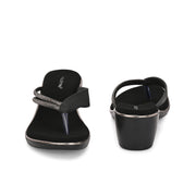 Women Slip On Wedge Sandals (W-MS-05-BLACK)