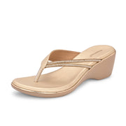 Women Slip On Wedge Sandals (W-MS-05-GOLD)