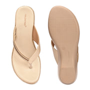 Women Slip On Wedge Sandals (W-MS-05-GOLD)