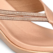 Women Slip On Wedge Sandals (W-MS-05-ROSEGOLD)
