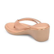 Women Slip On Wedge Sandals (W-MS-05-ROSEGOLD)
