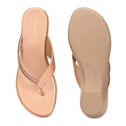 Women Slip On Wedge Sandals (W-MS-05-ROSEGOLD)