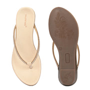 Women Embellished Strap Flat Sandals (W-MS-06-GOLD)