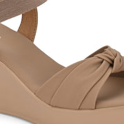 Women Ankle Strap Wedge Sandals (W-MS-08-BEIGE)