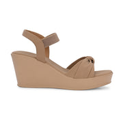 Women Ankle Strap Wedge Sandals (W-MS-08-BEIGE)