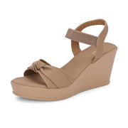 Women Ankle Strap Wedge Sandals (W-MS-08-BEIGE)