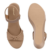 Women Ankle Strap Wedge Sandals (W-MS-08-BEIGE)