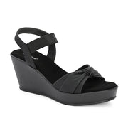 Women Ankle Strap Wedge Sandals (W-MS-08-BLACK)