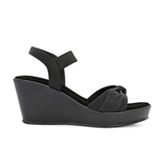 Women Ankle Strap Wedge Sandals (W-MS-08-BLACK)