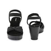 Women Ankle Strap Wedge Sandals (W-MS-08-BLACK)