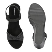 Women Ankle Strap Wedge Sandals (W-MS-08-BLACK)