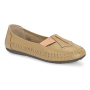 Women Premium Leather Loafer (W-MT-02-Beige)