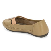 Women Premium Leather Loafer (W-MT-02-Beige)