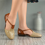 Women Premium Leather Sandals (W-MT-03-BEIGE)