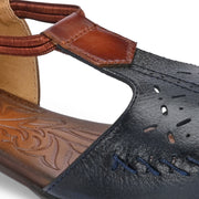 Women Premium Leather Sandals (W-MT-03-BLUE)