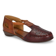 Women Premium Leather Sandals (W-MT-03-CHERRY)