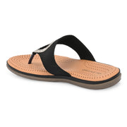 Women Slip-On Toe Post Thong Flats (W-MT-11-BLACK)