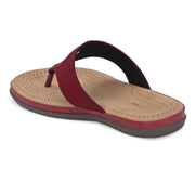 Women Slip-On Toe Post Thong Flats (W-MT-11-CHERRY)