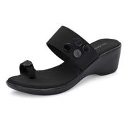 Women Toe-Ring Platform Sandals (W-MT-12-BLACK)