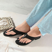 Women Thong Sandals (W-MT-18-BLACK)