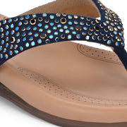 Women Elegant V-Shape Flats (W-MT-29-NAVY)